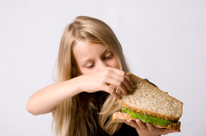 Girl with sandwich