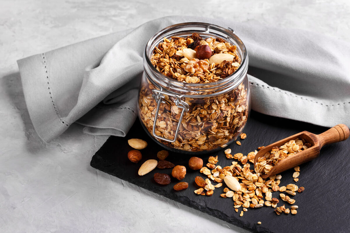 Homemade granola with nuts