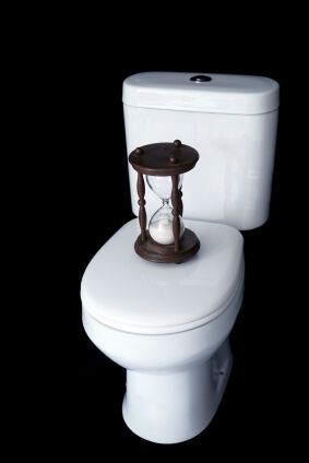 Toilet and hourglass