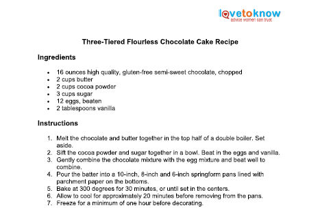 Flourless Chocolate Cake Recipe