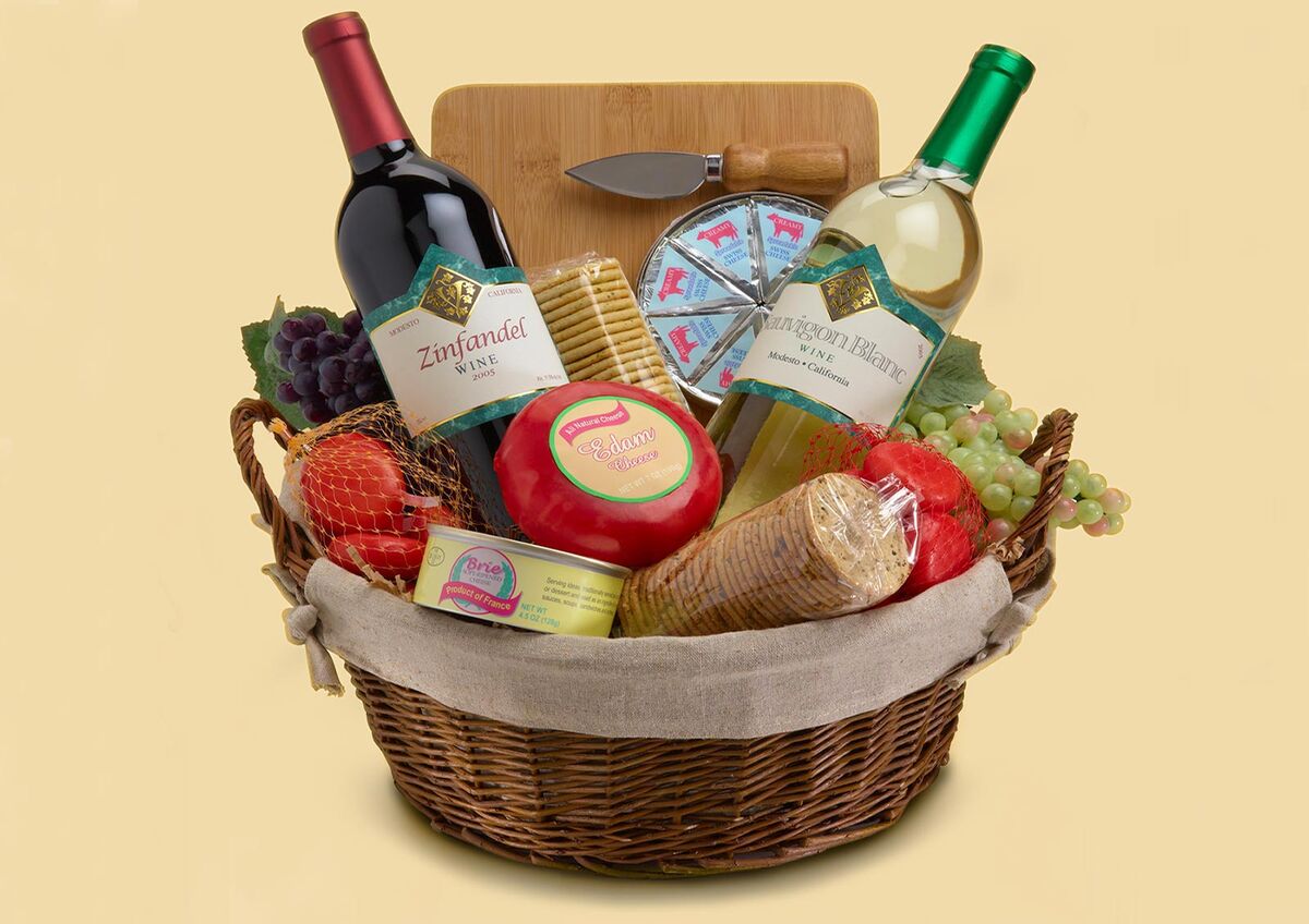 Gluten free gourmet wine gift basket