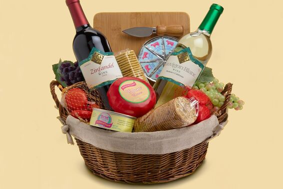 Gluten free gourmet wine gift basket