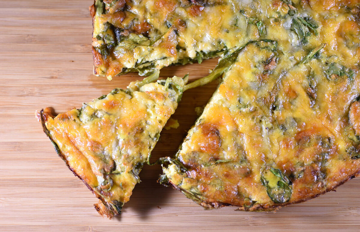 Crustless spinach quiche