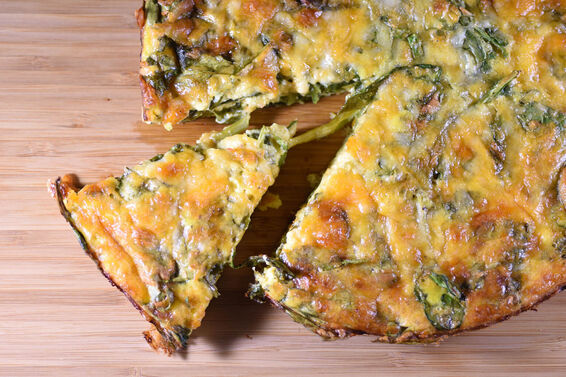 Crustless spinach quiche