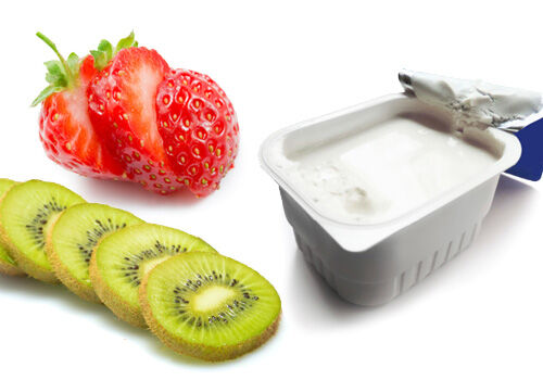 Fruit slices and cream cheese