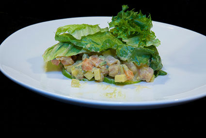 Salmon lettuce wrap