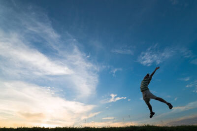 Silhouette of jumping person