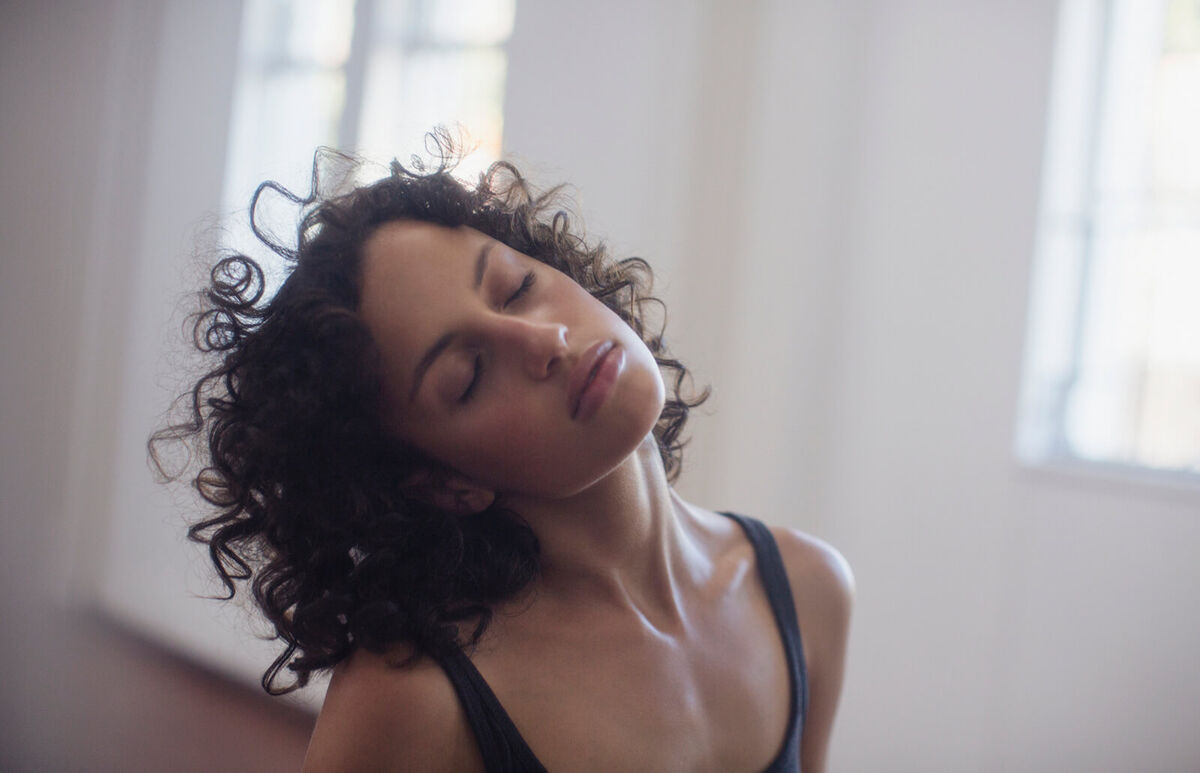 Woman stretching her neck
