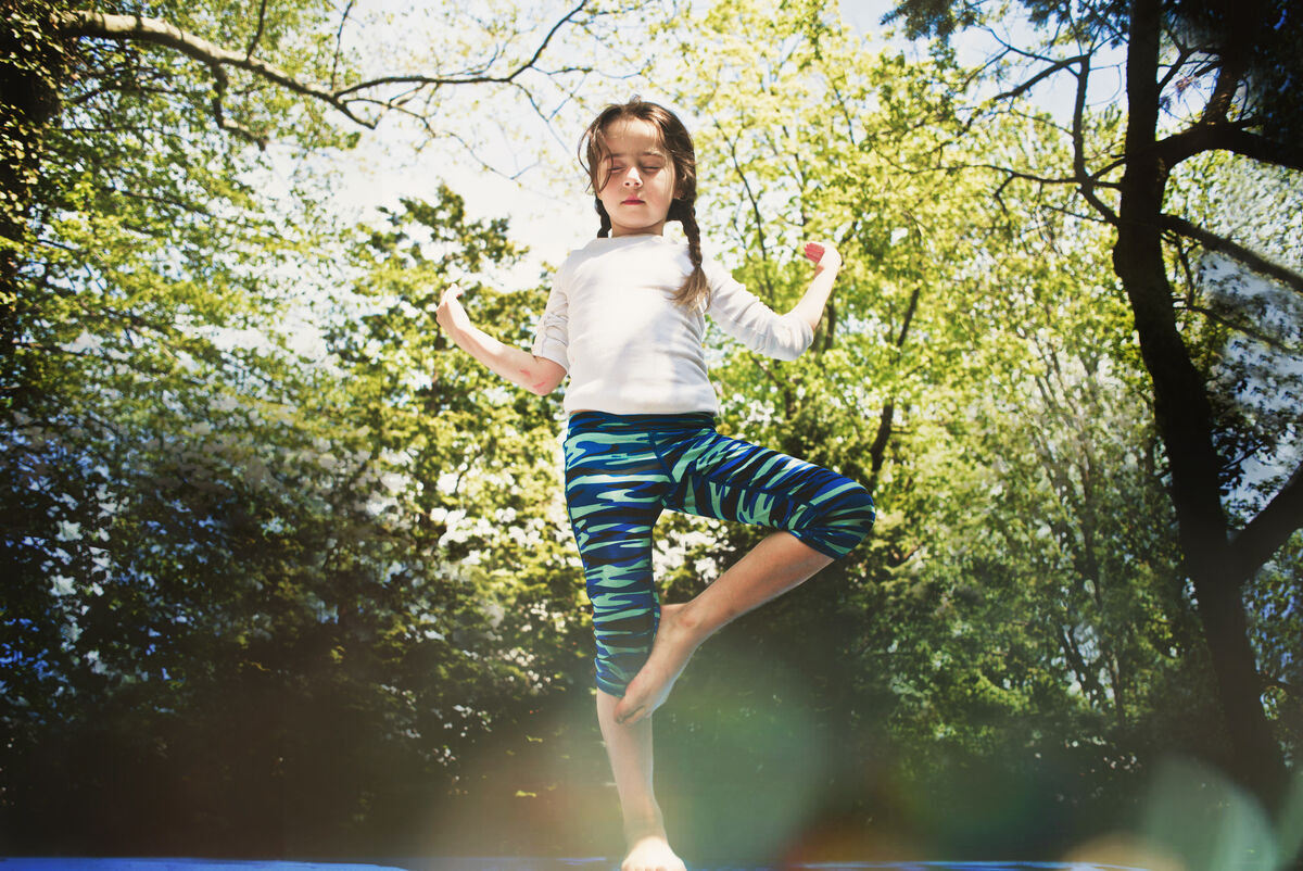 A girl doing yoga