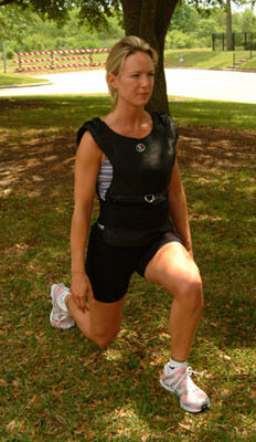 Woman wearing weighted vest
