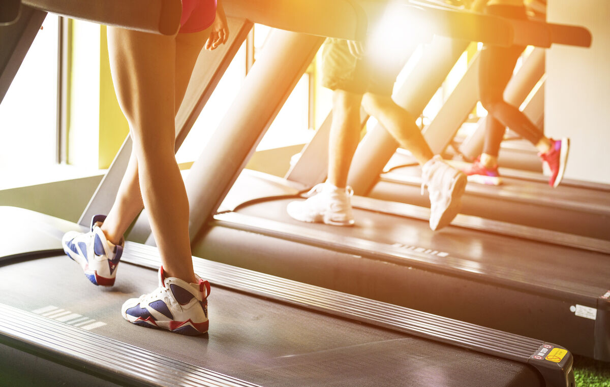 jogging on treadmill