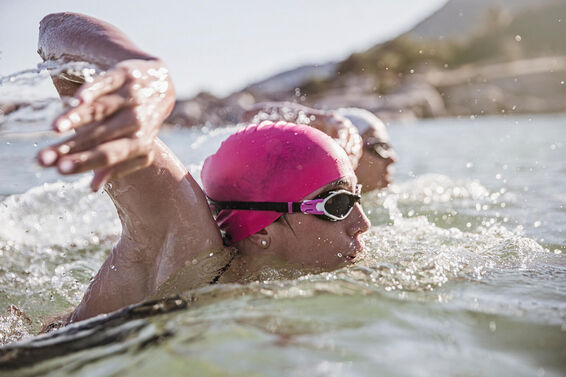 female open water swimmer