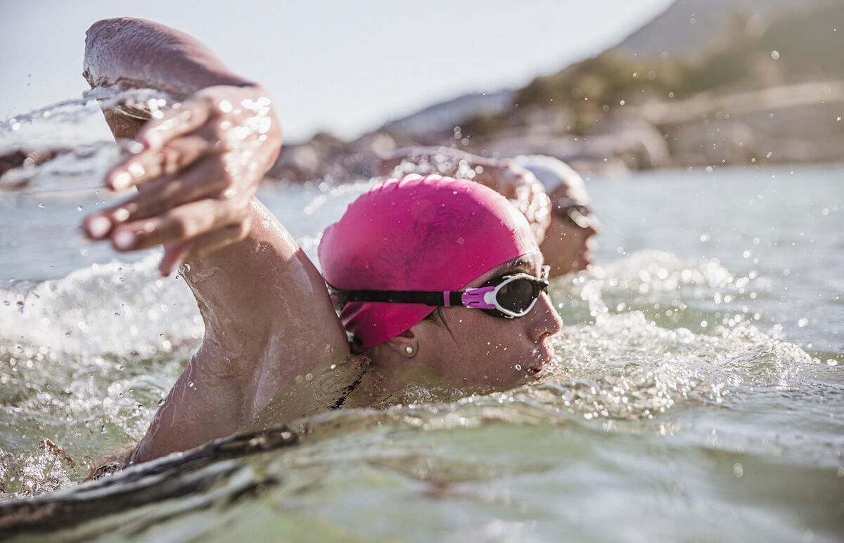 female open water swimmer