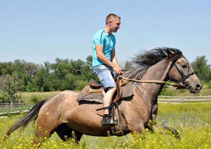 Man horseback riding