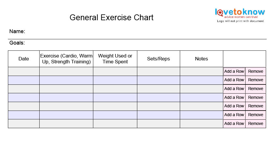 General exercise journal