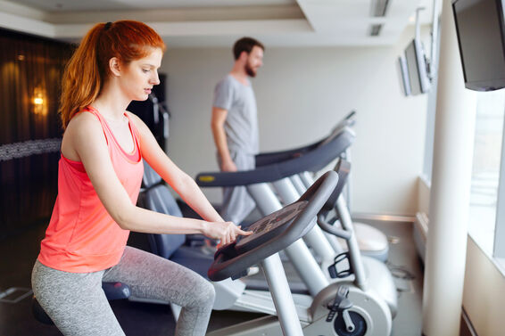 People cardio workout in gym