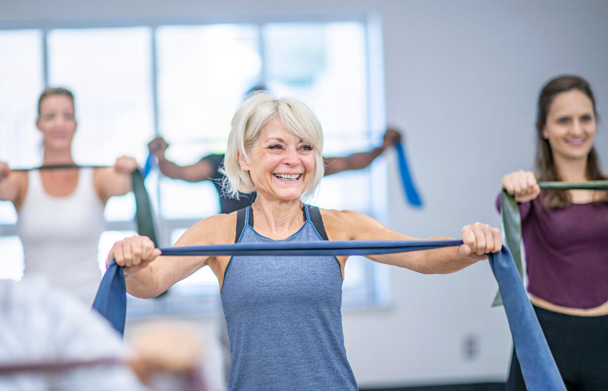 Senior woman working out