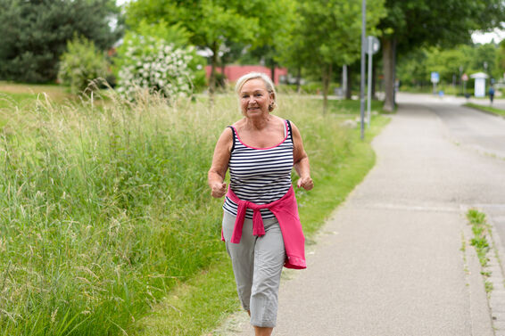 senior woman walking