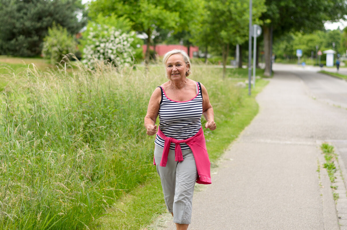 senior woman walking