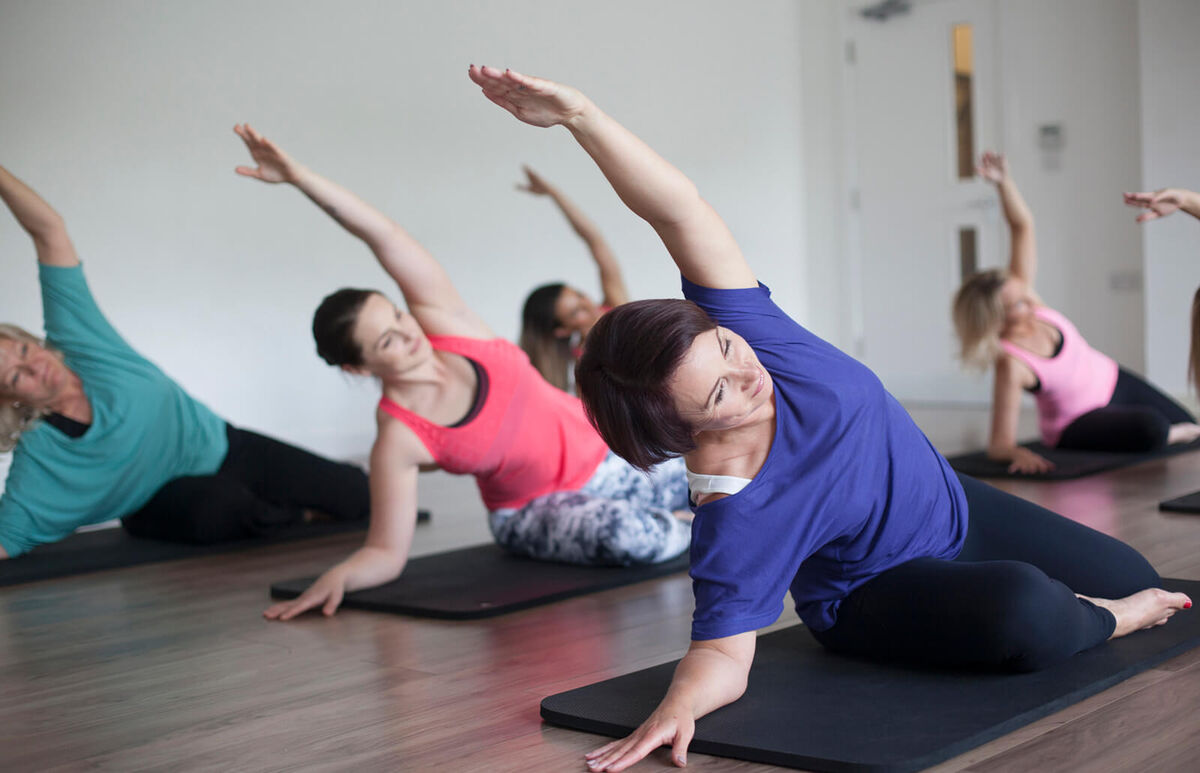 Women in a pilates class
