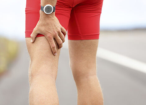 Man with sore hamstrings