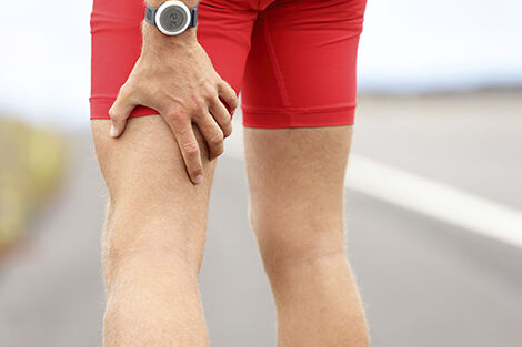 Man with sore hamstrings