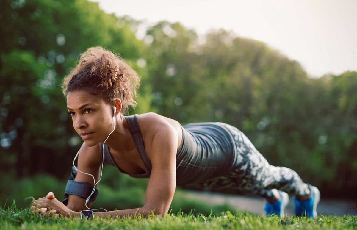 woman doing plank exercise