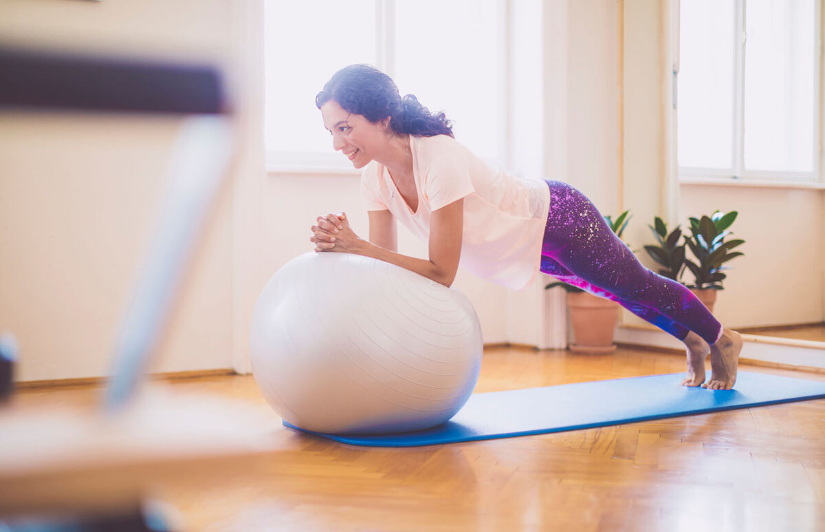 Stability ball plank
