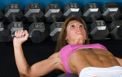 Woman lifting weights