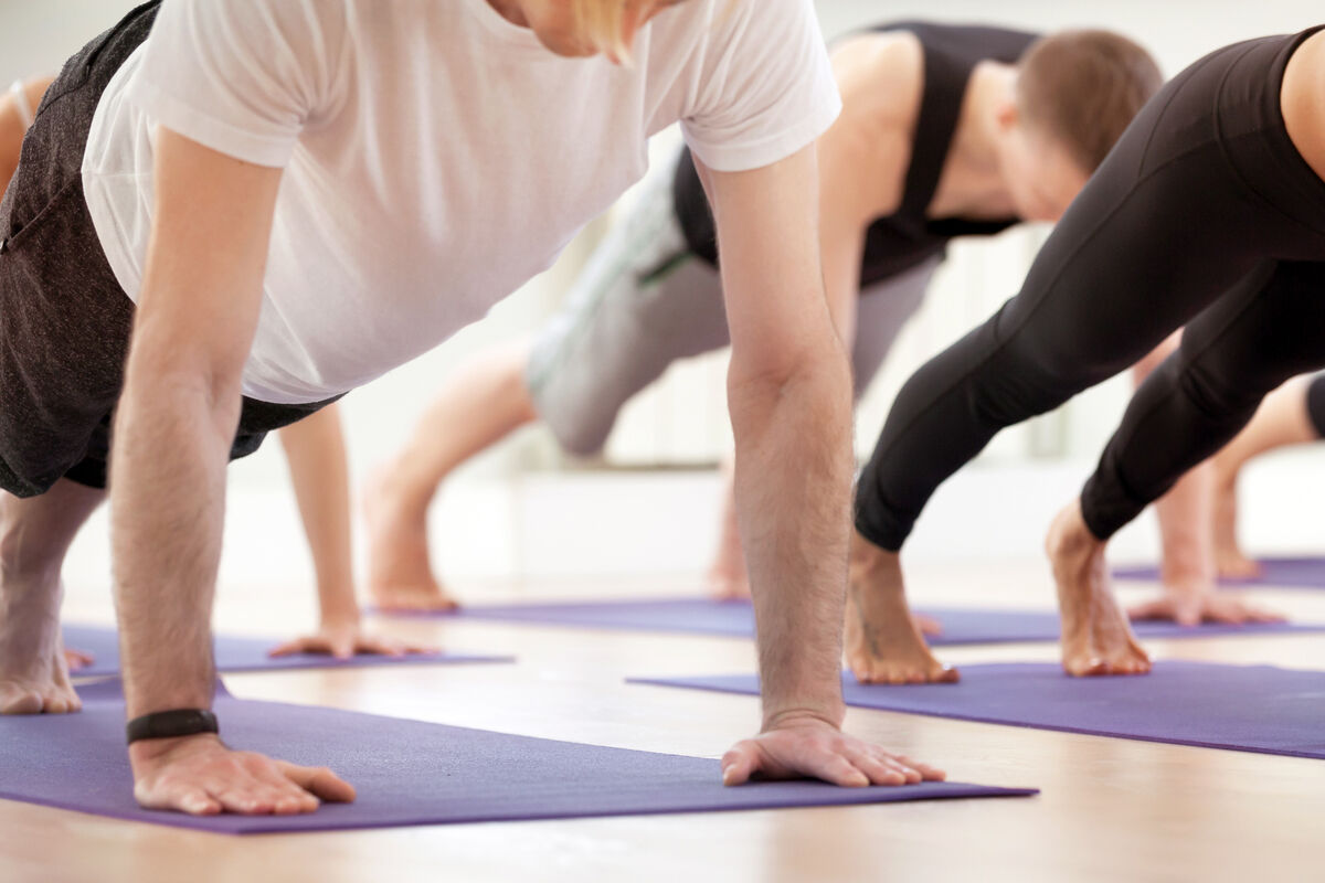 people in plank pose