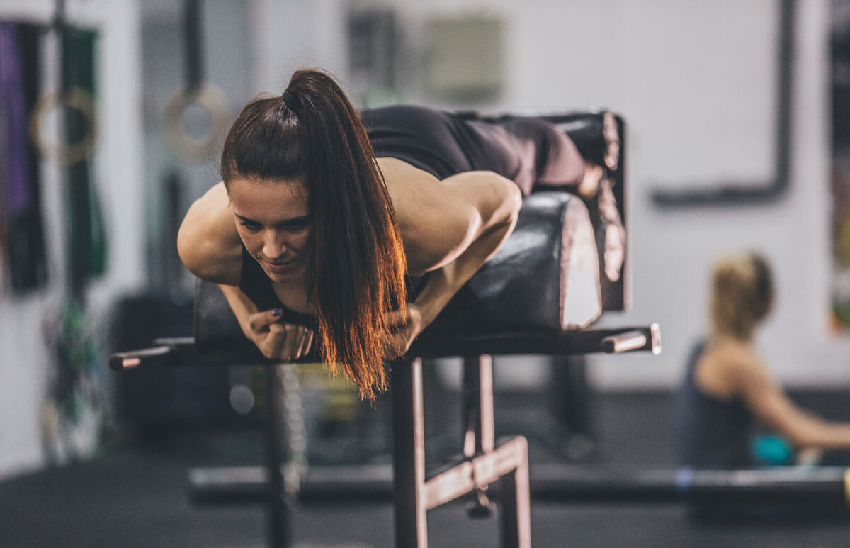 Woman doing low back exercise