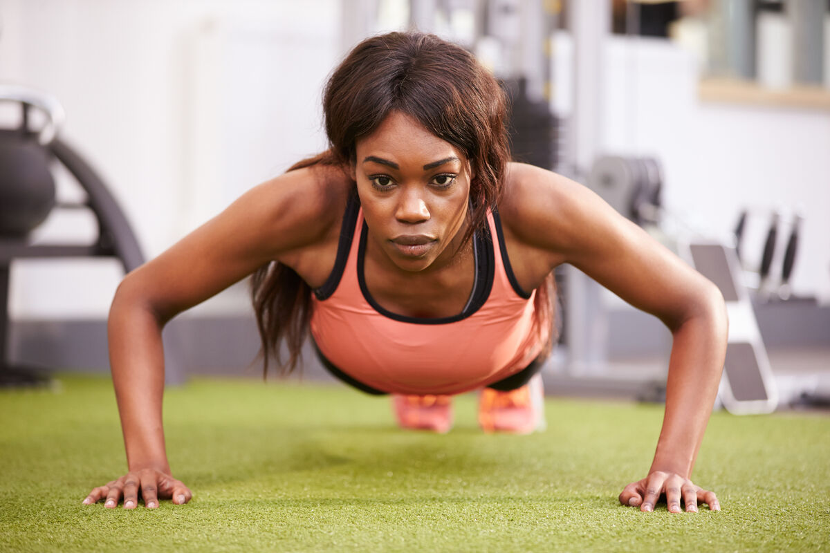 Woman Doing Pushup