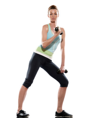 Woman performing a bicep curl