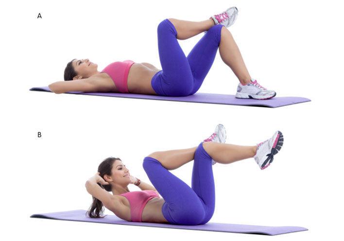 Cross Leg Crunch Exercise