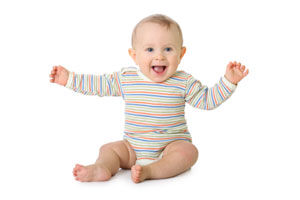 happy six month old baby