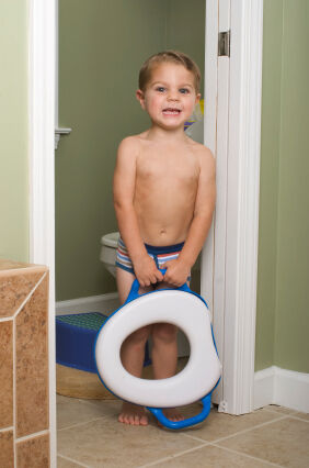 potty seat and child
