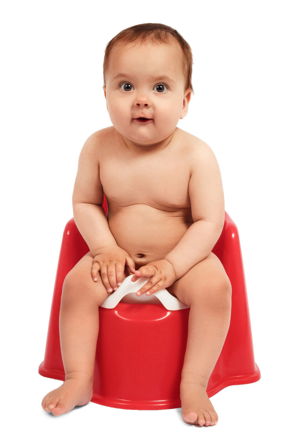 Toddler on potty toilet