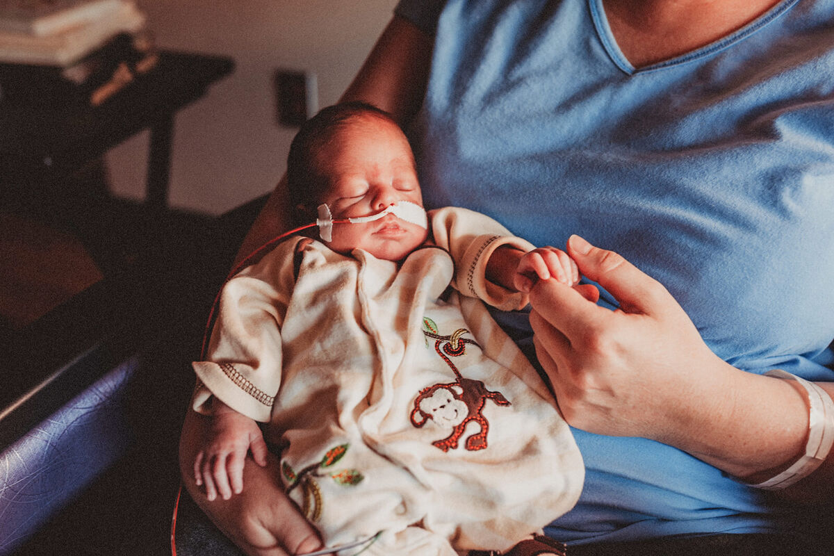 29 Week Premature Baby Is Held with Mother