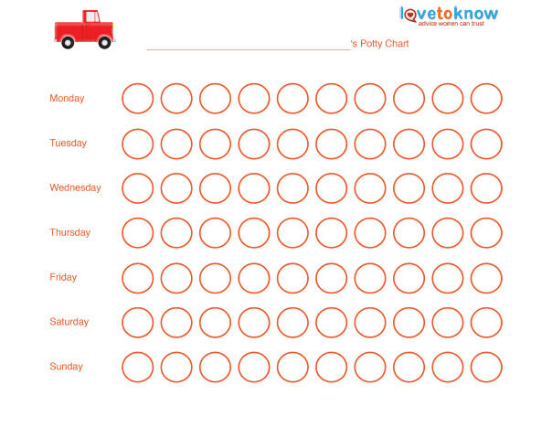 Free truck potty training chart.