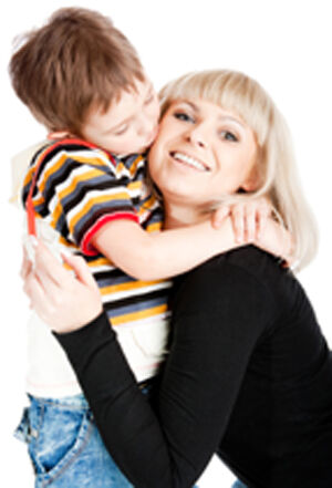 Image of a mom holding a little boy