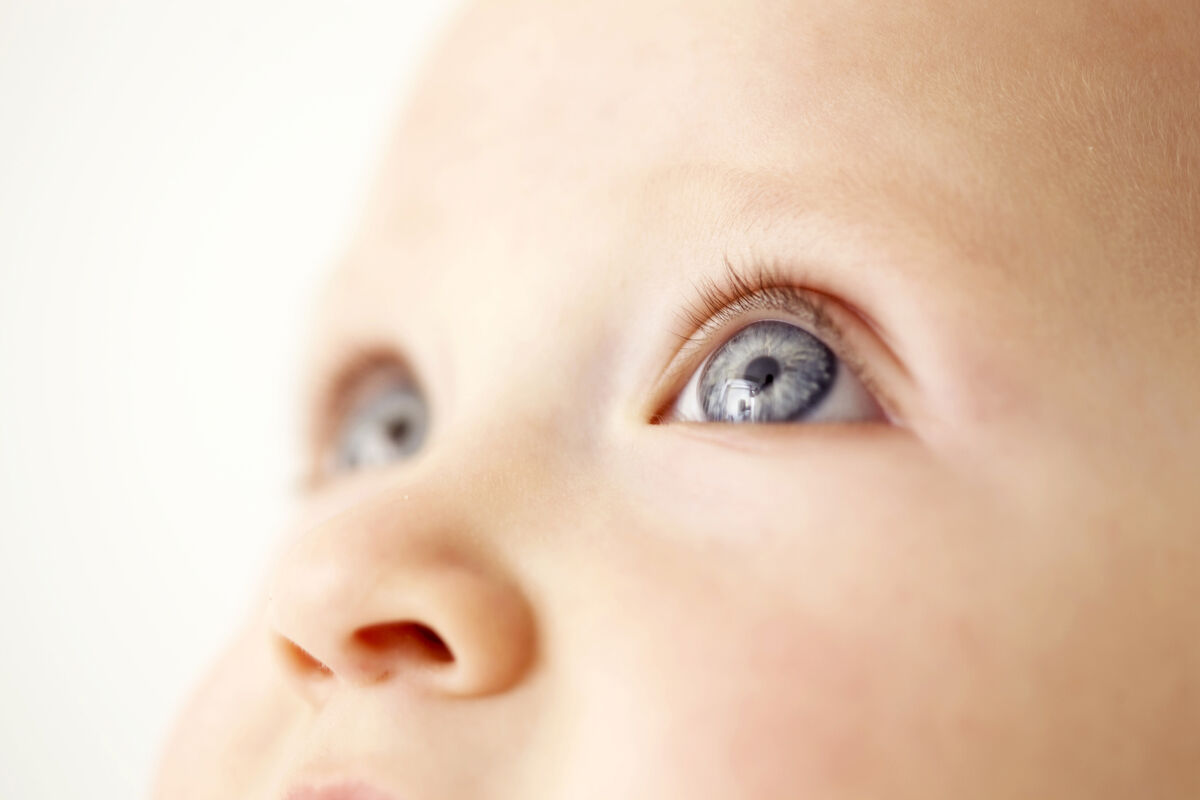 Close up of baby girls eyes