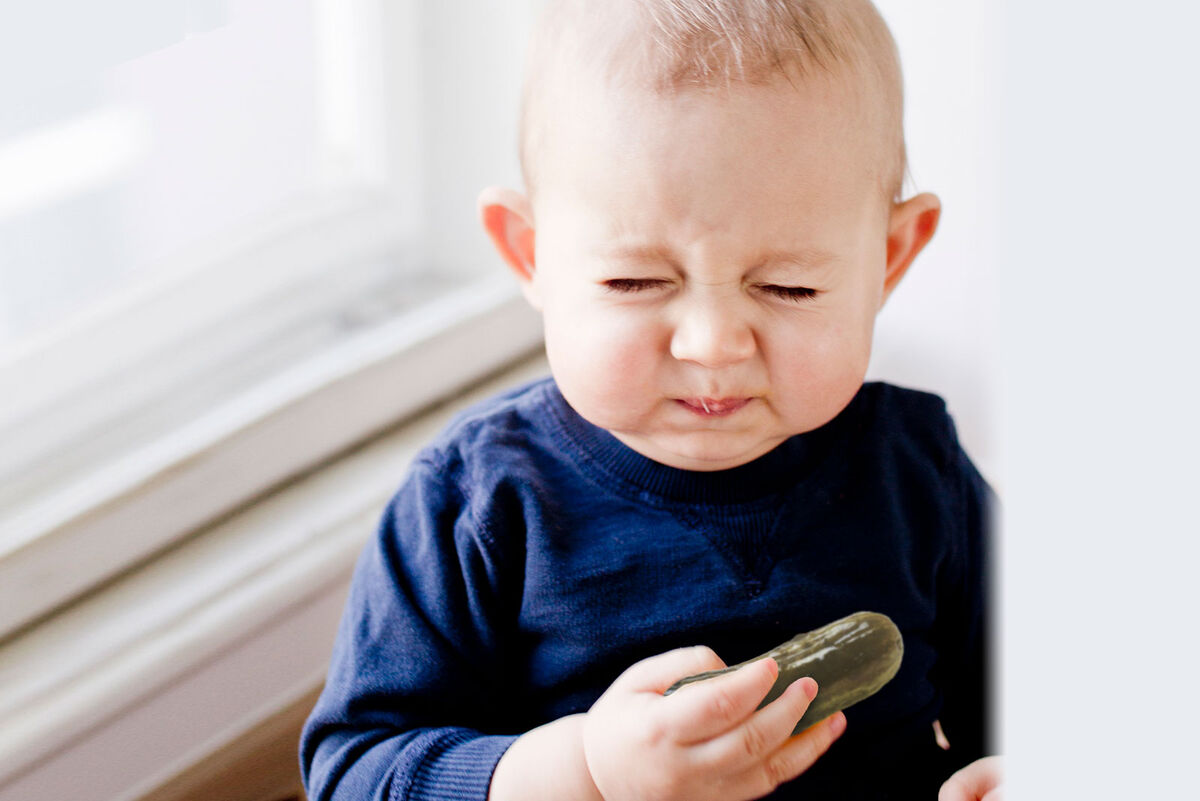 infant with pickle