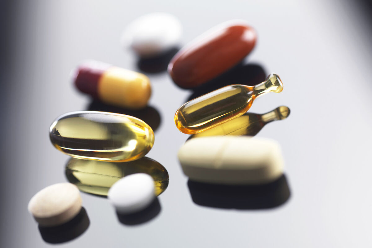 A selection of vitamins and herbal supplements