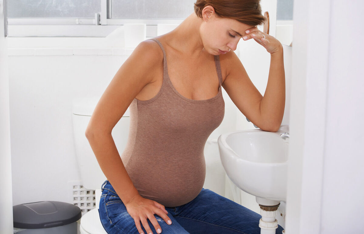 Pregnant woman with morning sickness