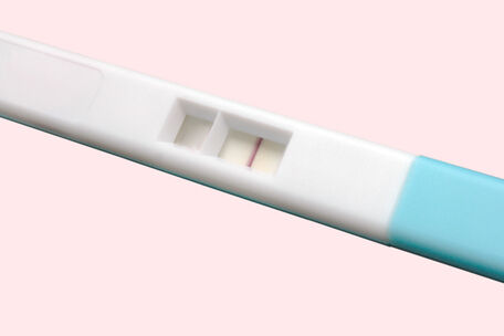 Pregnancy test showing a negative result