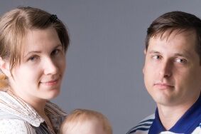 Wistful couple with just one child