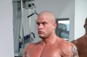 Muscular bodybuilder pondering fertility