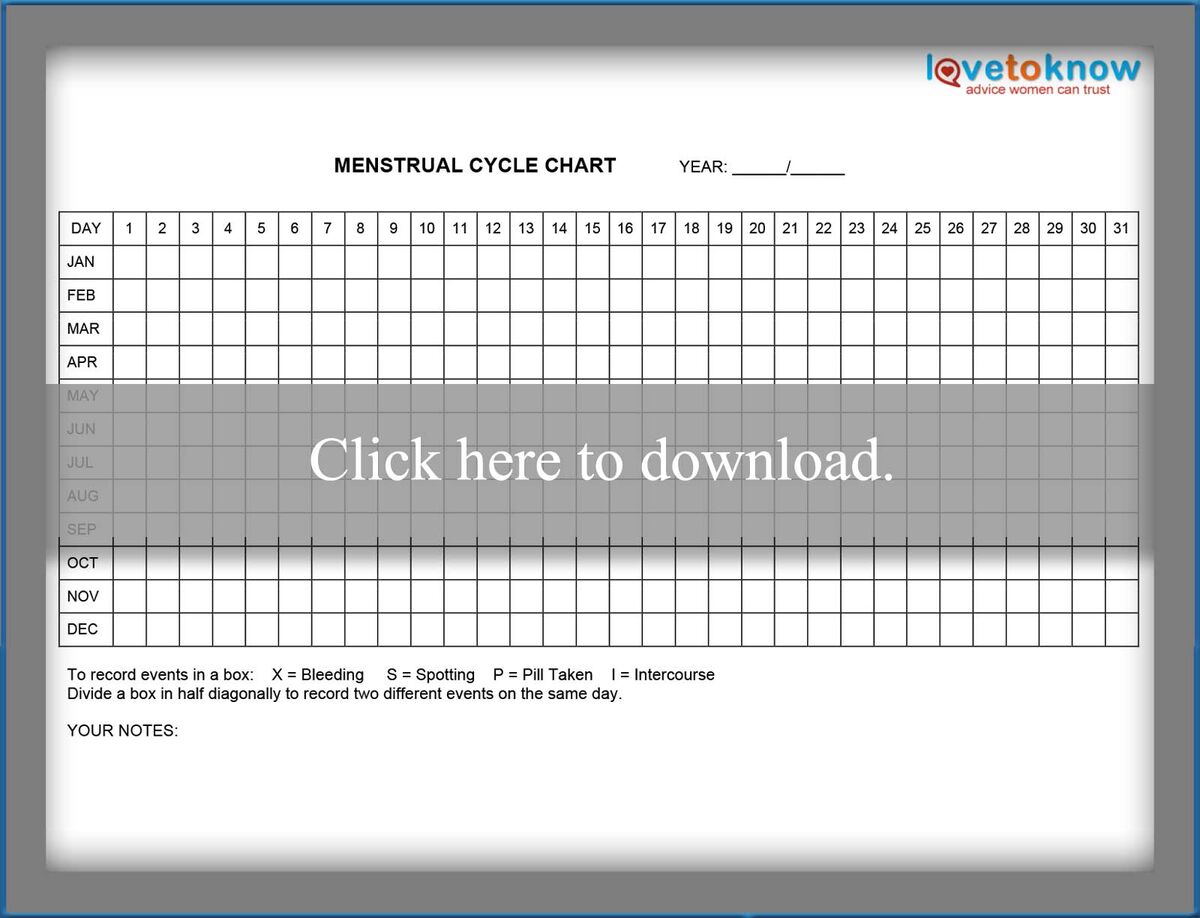Menstrual Cycle Chart