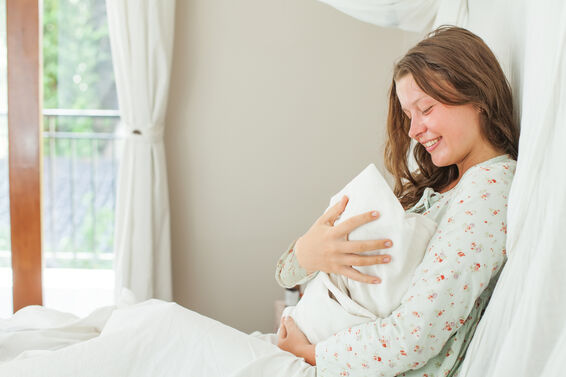 woman with newborn