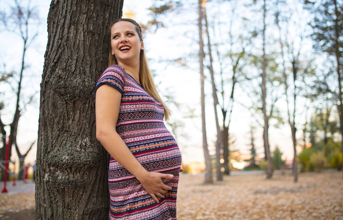 pregnant woman in a park